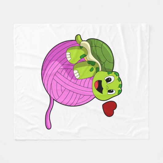 Schildkröte mit Ball of Wool Fleecedecke (Vorderseite (Horizontal))