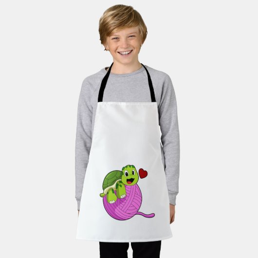 Schildkröte mit Ball of Wool Schürze (Getragen)