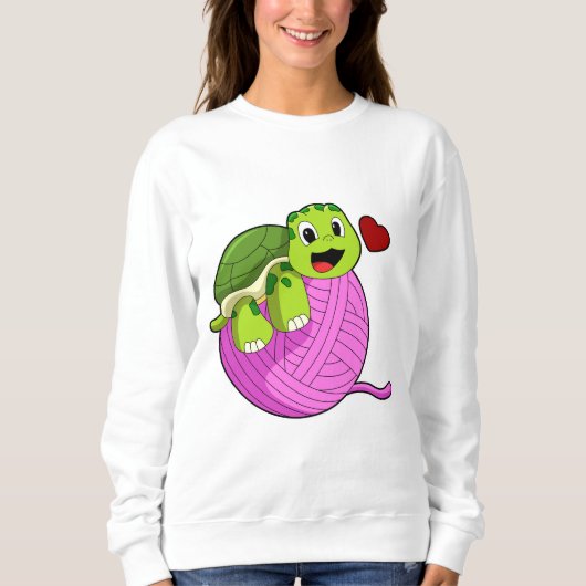 Schildkröte mit Ball of Wool Sweatshirt (Vorderseite)