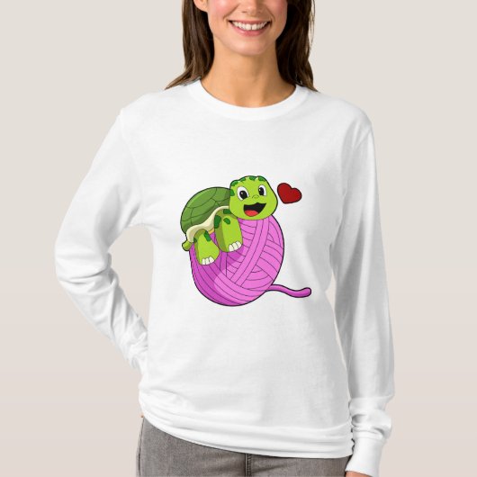 Schildkröte mit Ball of Wool T-Shirt (Vorderseite)