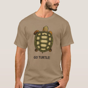 Schildkröte mit bearbeitbarem Go Schildkrötentext- T-Shirt