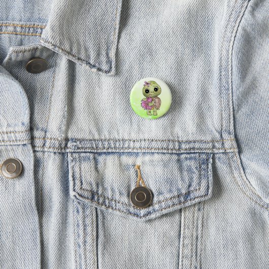 Schildkröte mit Blume Button (Beispiel)