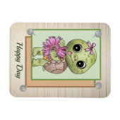 Schildkröte mit Blume Magnet (Horizontal)