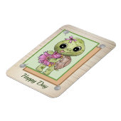Schildkröte mit Blume Magnet (Linke Seite)