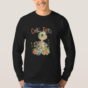 Schildkröte mit Blume niedliche Schildkröten abges T-Shirt