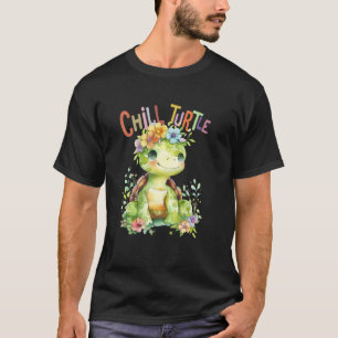 Schildkröte mit Blume niedliche Schildkröten abges T-Shirt