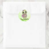 Schildkröte mit Blume Runder Aufkleber (Tasche)