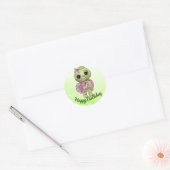 Schildkröte mit Blume Runder Aufkleber (Umschlag)