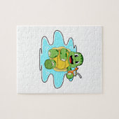 Schildkröte mit Drink in Wasser Puzzle (Horizontal)