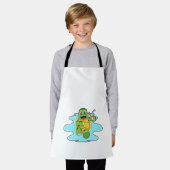 Schildkröte mit Drink in Wasser Schürze (Getragen)