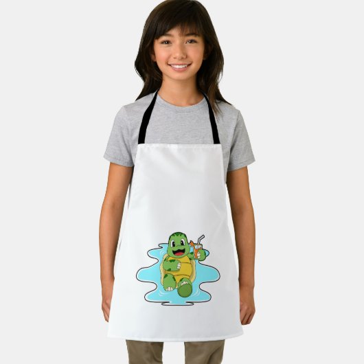 Schildkröte mit Drink in Wasser Schürze (Insitu)