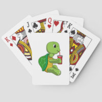 Schildkröte mit Drink Tasse mit Stroh