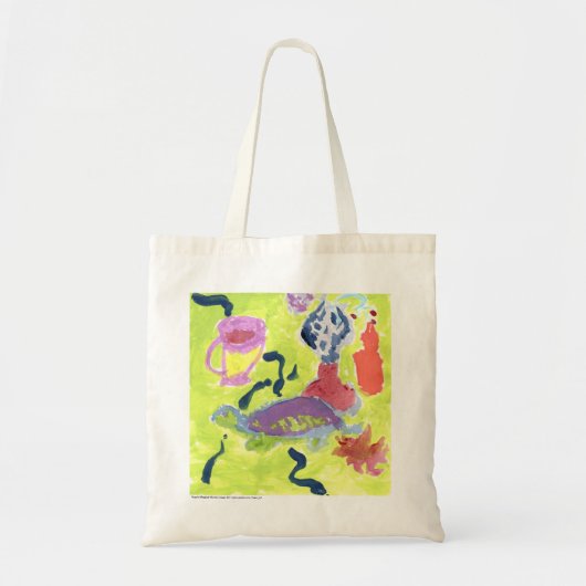 Schildkröte mit einer Tasse Tee Taschentasche Tragetasche (Vorne)