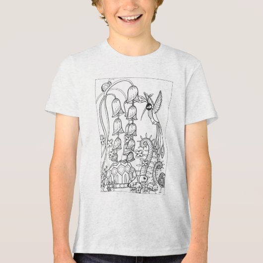 Schildkröte mit extravaganter Vogelfärbung Tri-Blend Shirt (Vorderseite)