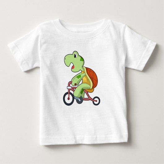 Schildkröte mit Fahrrad Baby T-shirt (Vorderseite)