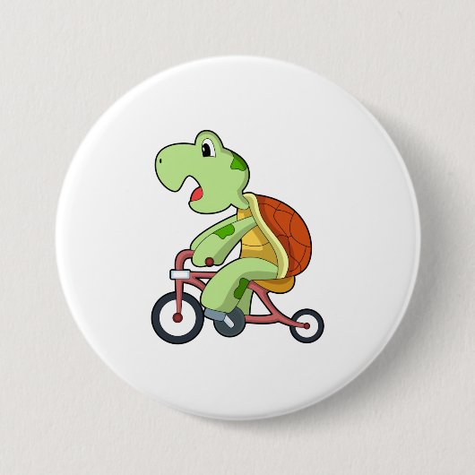 Schildkröte mit Fahrrad Button (Vorderseite)