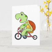 Schildkröte mit Fahrrad Karte (Gelbe Blume)