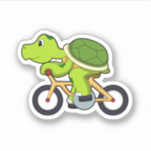 Schildkröte mit Fahrrad.PNG Aufkleber (Vorderseite)