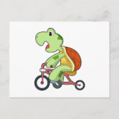 Schildkröte mit Fahrrad Postkarte (Vorderseite)