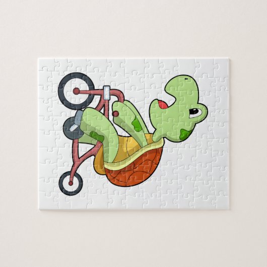 Schildkröte mit Fahrrad Puzzle (Horizontal)
