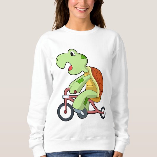 Schildkröte mit Fahrrad Sweatshirt (Vorderseite)