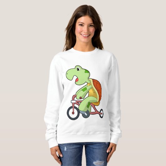 Schildkröte mit Fahrrad Sweatshirt (Vorne ganz)