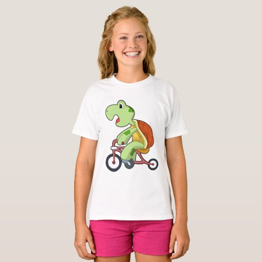 Schildkröte mit Fahrrad T-Shirt (Vorne ganz)