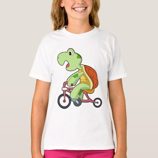 Schildkröte mit Fahrrad T-Shirt (Vorderseite)