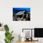 Schildkröte mit Fischplakat Poster (Heimbüro)