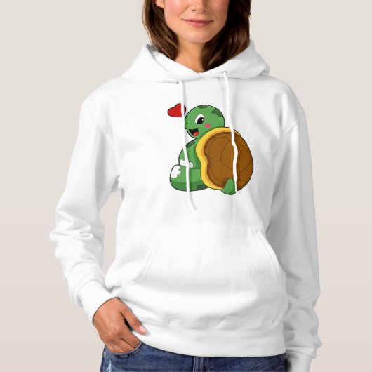 Schildkröte mit Herz Hoodie (Vorderseite)