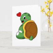 Schildkröte mit Herz Karte (Gelbe Blume)