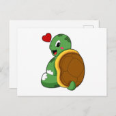 Schildkröte mit Herz Postkarte (Vorne/Hinten)