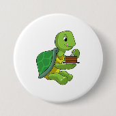 Schildkröte mit Kuchen Button (Vorderseite)