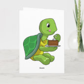Schildkröte mit Kuchen Karte (Rückseite)
