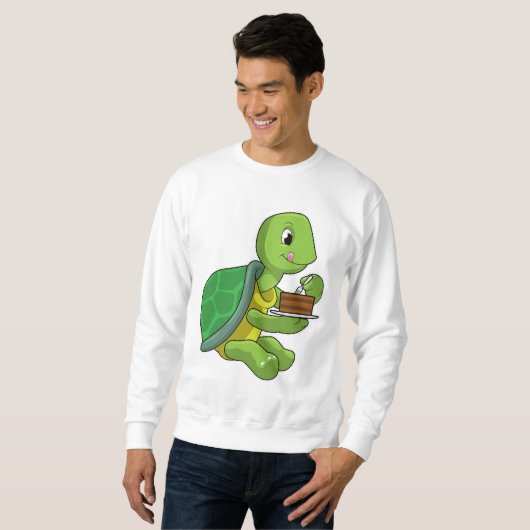 Schildkröte mit Kuchen Sweatshirt (Vorne ganz)