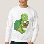 Schildkröte mit Kuchen Sweatshirt (Vorderseite)