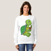 Schildkröte mit Kuchen Sweatshirt (Vorne ganz)