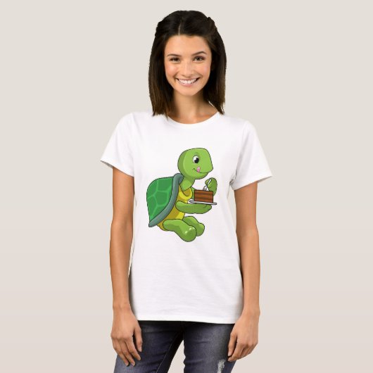 Schildkröte mit Kuchen T-Shirt (Vorne ganz)