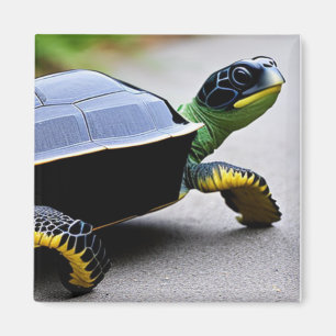 Schildkröte mit Metallpanzer Konzeptkunst  Magnet