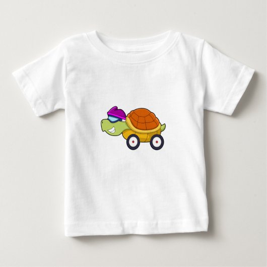 Schildkröte mit Muschel als Auto Baby T-shirt (Vorderseite)