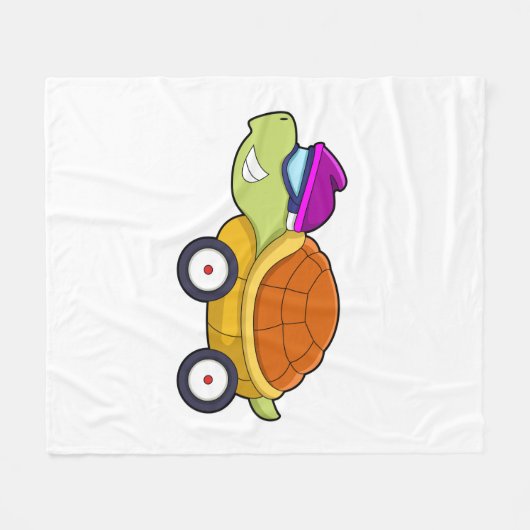 Schildkröte mit Muschel als Auto Fleecedecke (Vorderseite (Horizontal))
