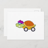 Schildkröte mit Muschel als Auto Postkarte (Vorne/Hinten)