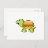 Schildkröte mit Muschel als Burger.PNG Postkarte (Vorne/Hinten)