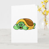Schildkröte mit Muschel als Deckeln Karte (Gelbe Blume)