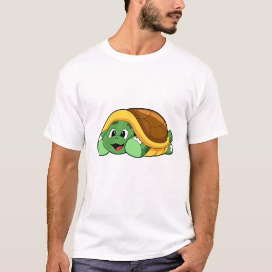 Schildkröte mit Muschel als Deckeln T-Shirt (Vorderseite)