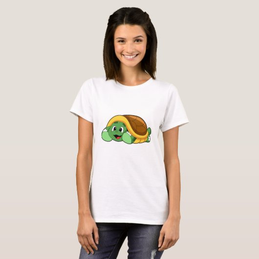 Schildkröte mit Muschel als Deckeln T-Shirt (Vorne ganz)