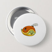 Schildkröte mit Muschel als Haus Button (Vorne & Hinten)