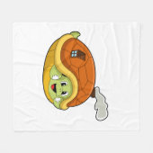 Schildkröte mit Muschel als Haus Fleecedecke (Vorderseite (Horizontal))