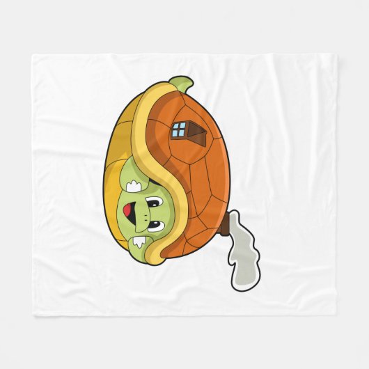 Schildkröte mit Muschel als Haus Fleecedecke (Vorderseite (Horizontal))