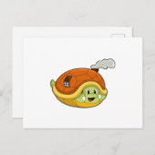 Schildkröte mit Muschel als Haus Postkarte (Vorne/Hinten)